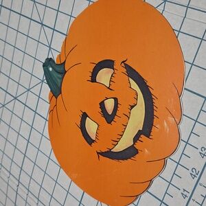 Vintage Halloween Jol Pumpkin Decoration Die Cut Out